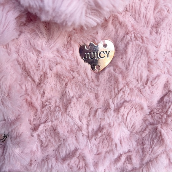 Juicy Couture Kids Pink Plush Soft Pink Faux Fur Jacket Coat Cozy Warm Size 4T - Picture 7 of 10